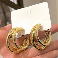 1 Pair Elegant Luxurious Solid Color Plating Alloy Gold Plated Silver Plated Earrings sku image 2