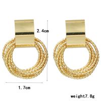 1 Pair Casual Simple Style Circle Plating Alloy Gold Plated Drop Earrings main image 2