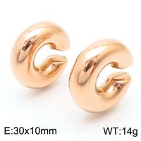 1 Paar Moderner Stil Einfacher Stil Einfarbig Überzug Rostfreier Stahl 18 Karat Vergoldet Ohrringe sku image 57