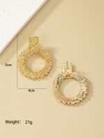 1 Pair Retro Round Plating Hollow Out Alloy Ear Studs main image 7