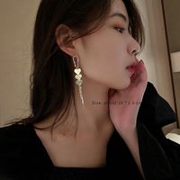Wholesale Jewelry 1 Pair Lady Heart Shape Alloy Artificial Gemstones Drop Earrings sku image 3