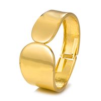 Vintage Style Solid Color Alloy Plating 18k Gold Plated Unisex Bangle main image 5