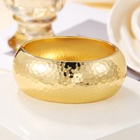 Vintage Style Solid Color Alloy Plating 18k Gold Plated Unisex Bangle main image 10