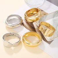 Vintage Style Solid Color Alloy Plating 18k Gold Plated Unisex Bangle main image 4