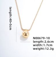 Copper IG Style Simple Style Plating Round Ball Zircon Pendant Necklace main image 2