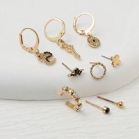 1 Set Ig Style Simple Style Cross Snake Bow Knot Plating Inlay Alloy Zircon Gold Plated Ear Studs main image 8