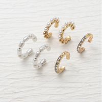 1 Set Ig Style Simple Style Cross Snake Bow Knot Plating Inlay Alloy Zircon Gold Plated Ear Studs sku image 1