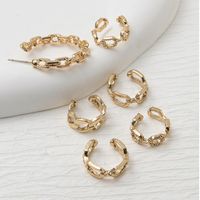 1 Set Ig Style Simple Style Cross Snake Bow Knot Plating Inlay Alloy Zircon Gold Plated Ear Studs sku image 3
