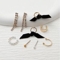 1 Set Ig Style Simple Style Cross Snake Bow Knot Plating Inlay Alloy Zircon Gold Plated Ear Studs sku image 6