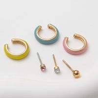 1 Set Ig Style Simple Style Cross Snake Bow Knot Plating Inlay Alloy Zircon Gold Plated Ear Studs sku image 2