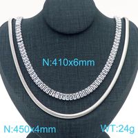 Titanium Steel 18K Gold Plated Simple Style Classic Style Inlay Solid Color Rhinestones Layered Necklaces sku image 5