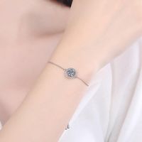 Elegant Luxurious Round Sterling Silver Plating Inlay Zircon 18k Gold Plated Bracelets main image 3