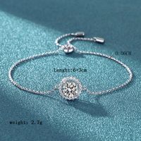 Elegant Luxurious Round Sterling Silver Plating Inlay Zircon 18k Gold Plated Bracelets main image 2