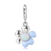 Simple Style Flower Sterling Silver Inlay Zircon Jewelry Accessories sku image 1