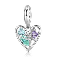 Simple Style Heart Shape Sterling Silver Inlay Zircon Jewelry Accessories sku image 1
