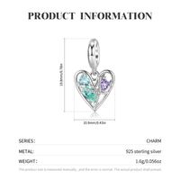 Simple Style Heart Shape Sterling Silver Inlay Zircon Jewelry Accessories main image 2
