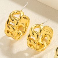 1 Pair Simple Style Irregular Solid Color Plating Copper 14k Gold Plated White Gold Plated Ear Studs main image 4