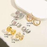 1 Pair Simple Style Irregular Solid Color Plating Copper 14k Gold Plated White Gold Plated Ear Studs main image 2