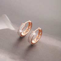 1 Pair Basic XUPING Geometric Solid Color Plating Inlay Alloy Artificial Gemstones 18K Gold Plated Platinum Plated Hoop Earrings main image 7