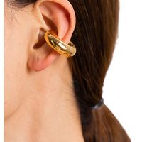 1 Pair Retro Solid Color Plating Stainless Steel Gold Plated Earrings main image 1