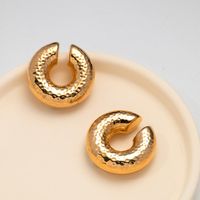 1 Pair Retro Solid Color Plating Stainless Steel Gold Plated Earrings sku image 13