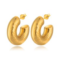 1 Pair Retro Solid Color Plating Stainless Steel Gold Plated Earrings sku image 6