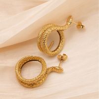 1 Pair Cute Simple Style Snake Plating Stainless Steel Ear Studs main image 3