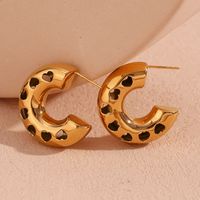 1 Pair Retro Solid Color Plating Stainless Steel Gold Plated Earrings sku image 8