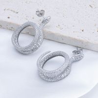 1 Pair Cute Simple Style Snake Plating Stainless Steel Ear Studs main image 1