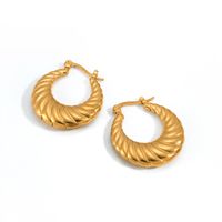 1 Pair Simple Style Commute Solid Color Plating Stainless Steel Gold Plated Earrings main image 5