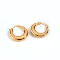 1 Pair Simple Style Commute Solid Color Plating Stainless Steel Gold Plated Earrings main image 6