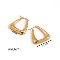 1 Pair Simple Style Commute Solid Color Plating Stainless Steel Gold Plated Earrings sku image 1