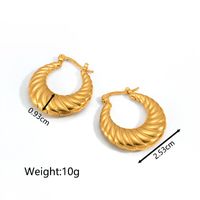 1 Paire Style Simple Commuer Couleur Unie Placage Acier Inoxydable Plaqué Or Des Boucles D'oreilles sku image 2