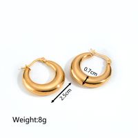 1 Pair Simple Style Commute Solid Color Plating Stainless Steel Gold Plated Earrings sku image 3