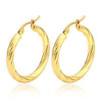 1 Set Simple Style Commute Solid Color Plating Stainless Steel Gold Plated Earrings main image 4