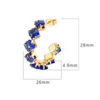 1 Pair Simple Style Commute Color Block Inlay Stainless Steel Zircon Earrings main image 2