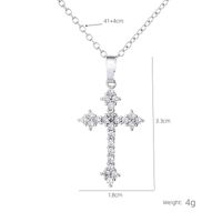 Wholesale Simple Style Cross 201 Stainless Steel Copper Plating Inlay Zircon Pendant Necklace sku image 1