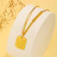 Titanium Steel 18K Gold Plated Vintage Style Plating Sun Letter Heart Shape Pendant Necklace main image 4