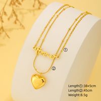 Titanium Steel 18K Gold Plated Vintage Style Plating Sun Letter Heart Shape Pendant Necklace sku image 5
