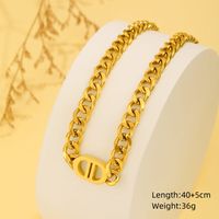 Titanium Steel 18K Gold Plated Vintage Style Plating Sun Letter Heart Shape Pendant Necklace sku image 8