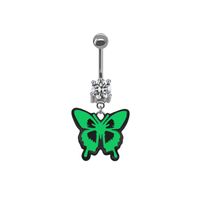 Japanese Style Punk Artistic Spider Butterfly Stainless Steel Alloy Copper Epoxy Plating Inlay Rhinestones White Gold Plated Gold Plated Belly Ring main image 5