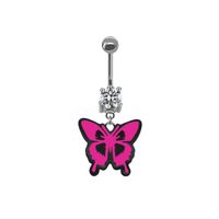 Japanese Style Punk Artistic Spider Butterfly Stainless Steel Alloy Copper Epoxy Plating Inlay Rhinestones White Gold Plated Gold Plated Belly Ring main image 3