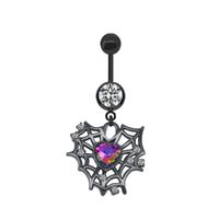 Japanese Style Punk Artistic Spider Butterfly Stainless Steel Alloy Copper Epoxy Plating Inlay Rhinestones White Gold Plated Gold Plated Belly Ring main image 7