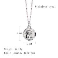 304 Stainless Steel 18K Gold Plated Retro Plating Solid Color Pendant Necklace main image 2