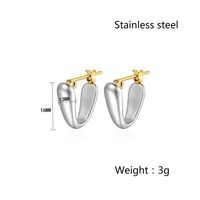 1 Pair Simple Style Commute Solid Color Asymmetrical Plating 304 Stainless Steel 18K Gold Plated Ear Studs main image 2