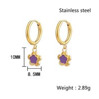 1 Pair Simple Style Geometric Epoxy 304 Stainless Steel 18K Gold Plated Drop Earrings main image 2