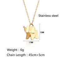 304 Stainless Steel 18K Gold Plated IG Style Elephant Pendant Necklace main image 2