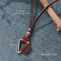 Wholesale Jewelry Vintage Style Triangle Alloy Leather Rope Pendant Necklace sku image 1