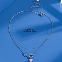 Wholesale Simple Style Square Stainless Steel Inlay Zircon Pendant Necklace main image 2
