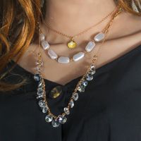 Style Simple Style Classique Coquille Alliage Placage Plaqué Or Femmes Collier En Couches main image 1